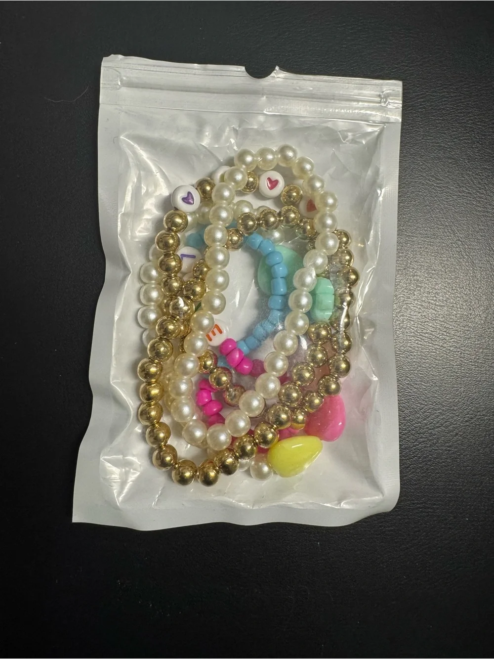 Kids Multi-Color Beaded Stretch Bracelet Set